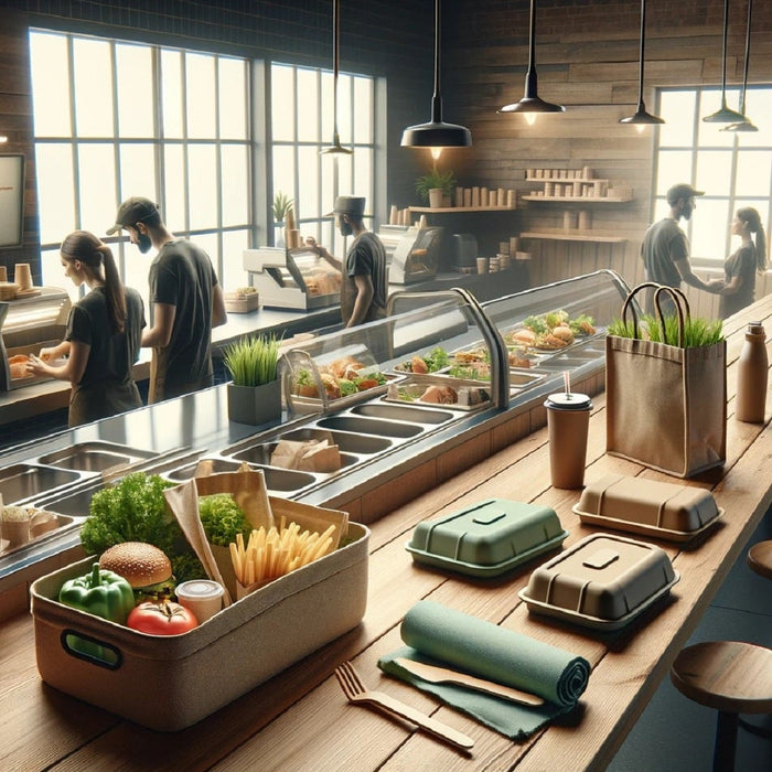 verschiedene Mehrwegverpackungen in der Gastronomie