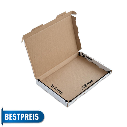 02 - Großbriefkarton (weiß) - Gefaltet offen (Innenmaße)