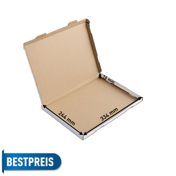02 - Großbriefkarton (weiß) - Gefaltet offen (Innenmaße)