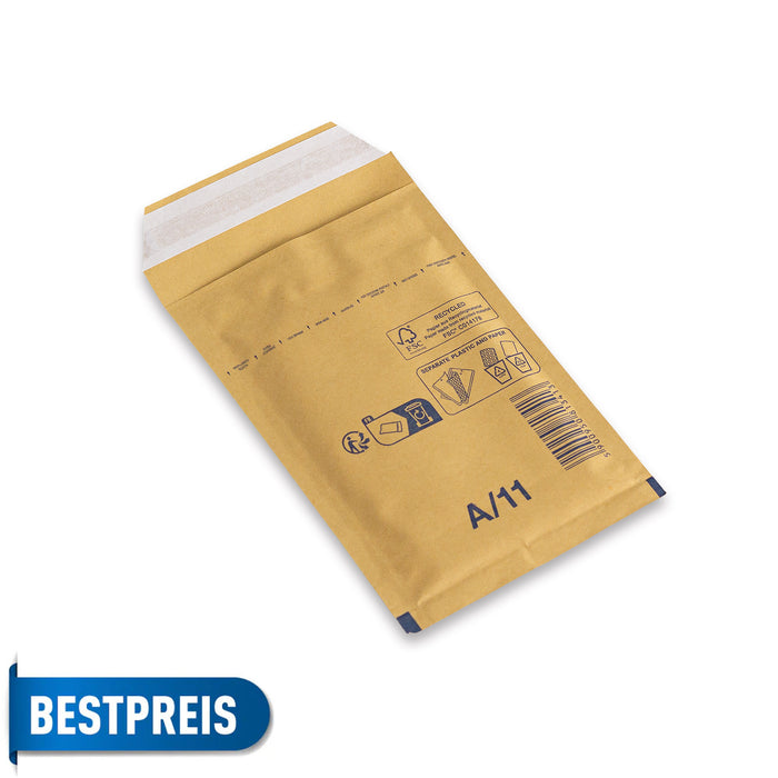 Produktfotos_Luftpolsterversandtasche_A11 - braun - 3 - Einzelansicht Rückseite BADGE