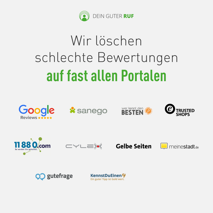 Bewertungen löschen - Einmalservice