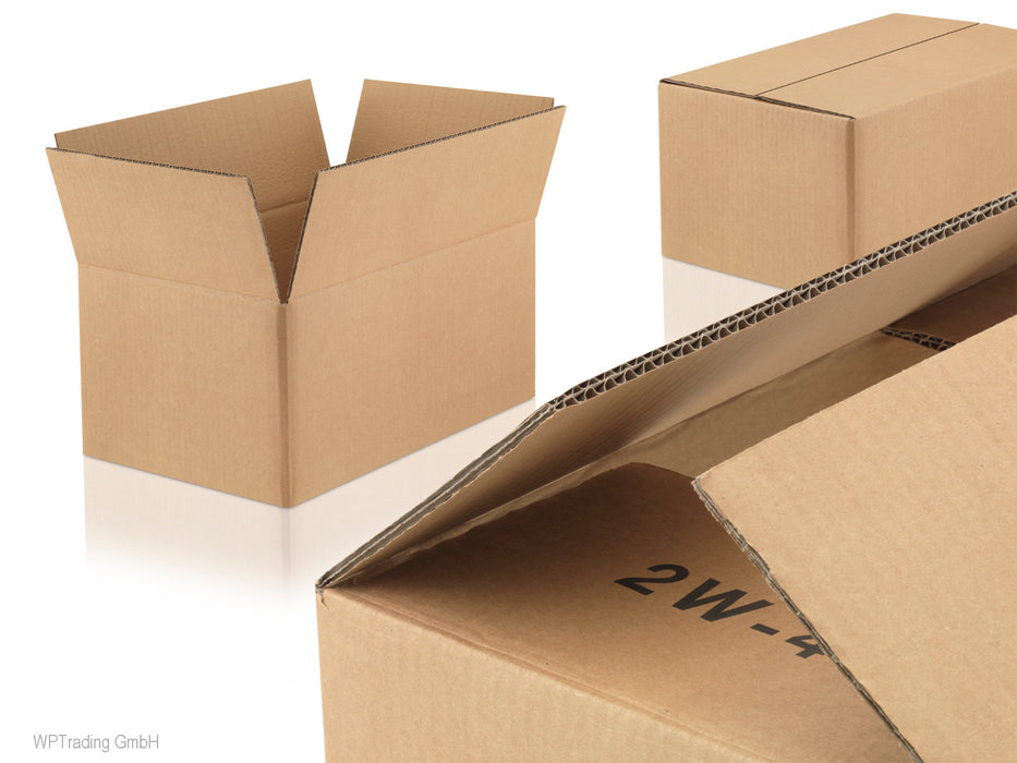 Wellpapp-Faltkartons 2-wellig, braun, 250x250x100 mm