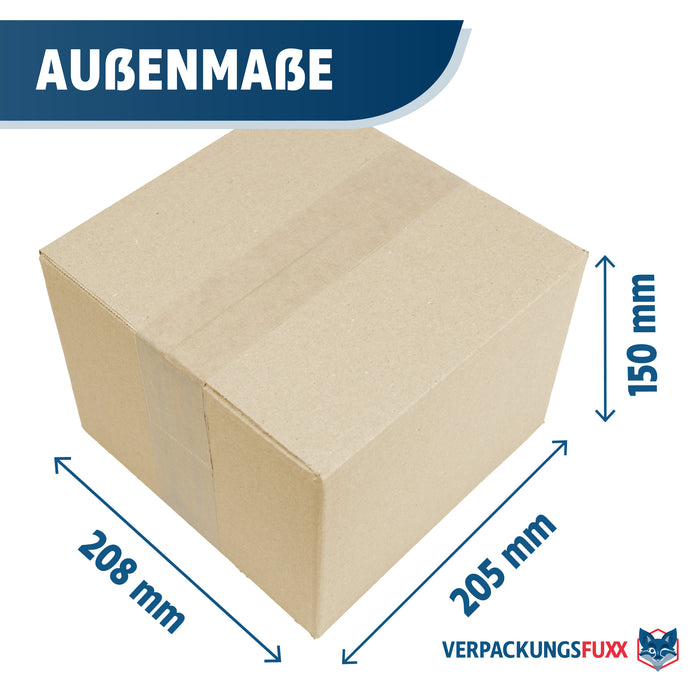 Karton 208 x 205 x 150 mm von VERPACKUNGSFUXX (1-wellig)