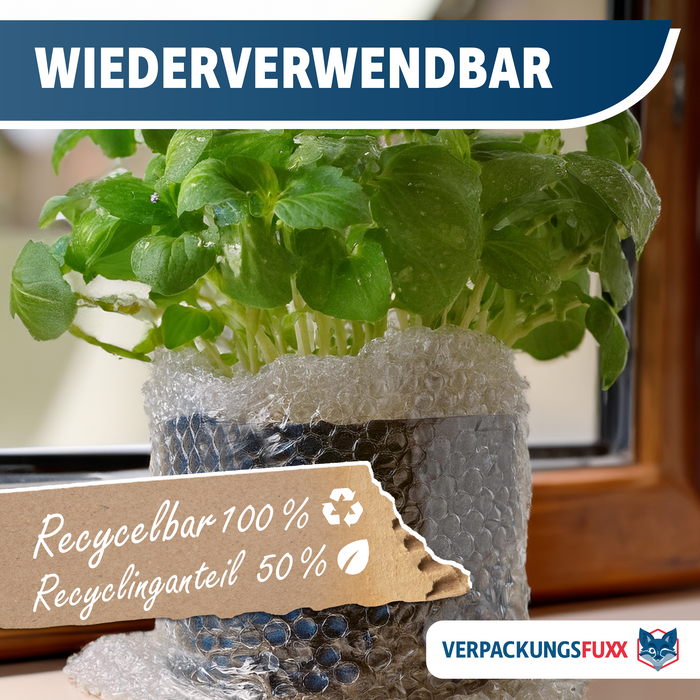 Luftpolsterfolie 100 cm x 100 m, 2-schichtig, 60µ