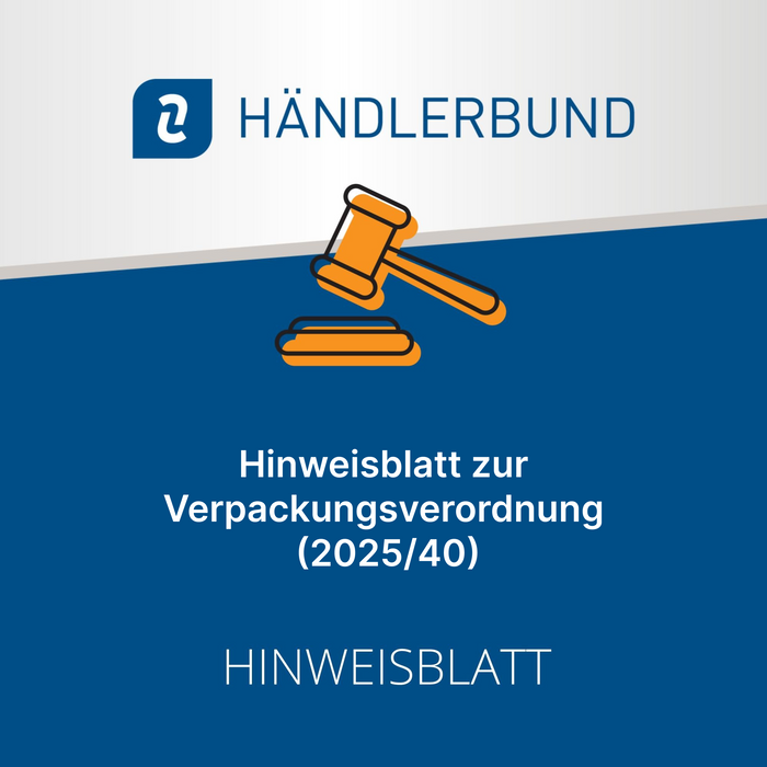 Hinweisblatt zur Verpackungsverordnung (2025/40)