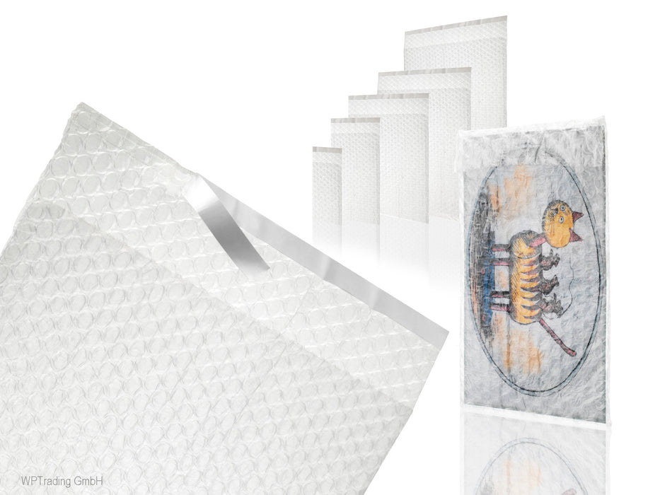 Luftpolsterbeutel mit Verschluss 350 x 500 mm, 70 my