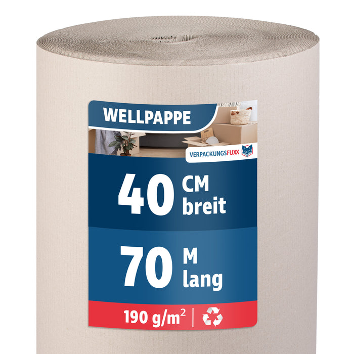 Rollenwellpappe 1-wellig 40 cm x 70 m