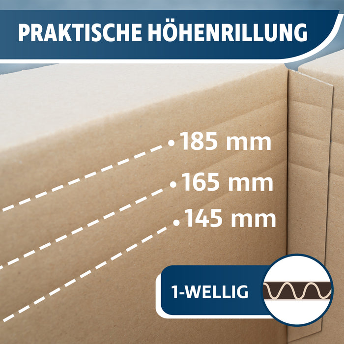 Automatikboden Karton 311 x 221 x 219 mm mit Höhenrillung
