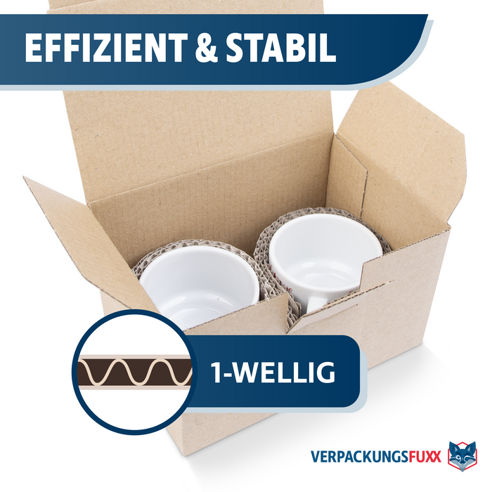 Versandkarton 150x100x90 mm, braun, 1-wellig, mit Automatikboden