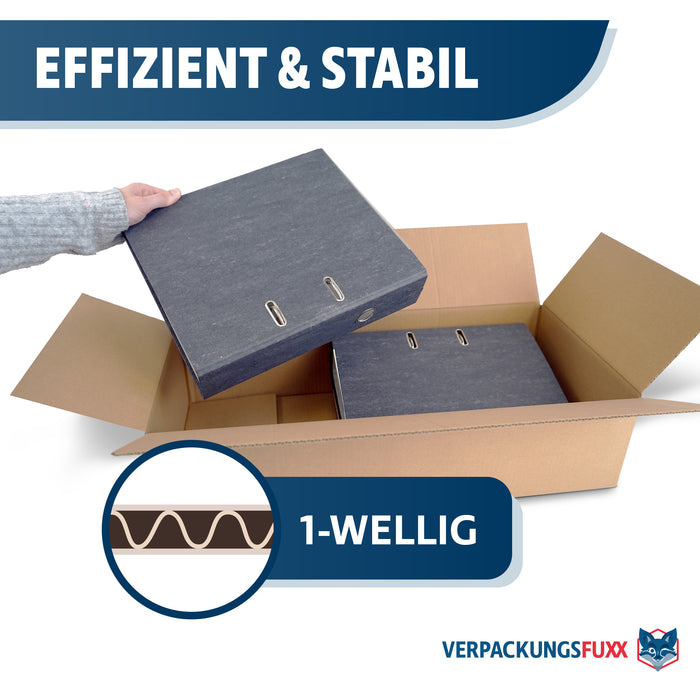 Faltkarton 580 x 280 x 150 mm, 1-wellig, braun, Versandkarton