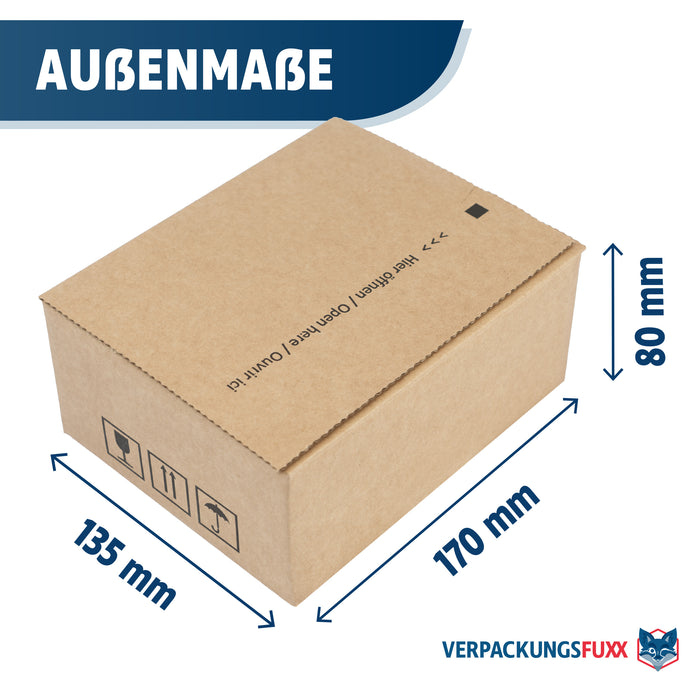 Automatikboden Karton 170 x 135 x 80 mm mit SK-Verschluss Kleinpaket