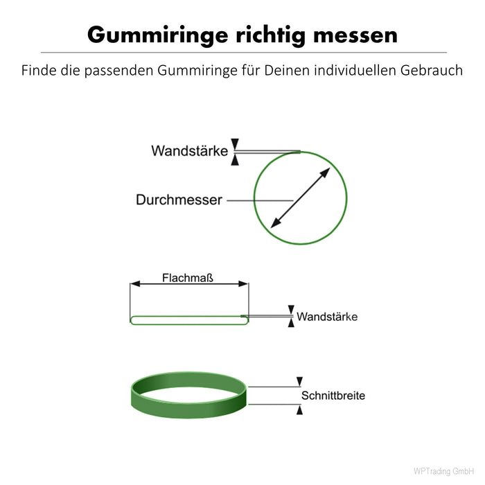 Gummiringe, Ø 70 mm, grün, 1 mm breit