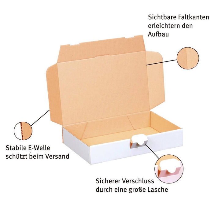 Maxibriefkarton von SmileyPack 240 x 160 x 45 mm weiß